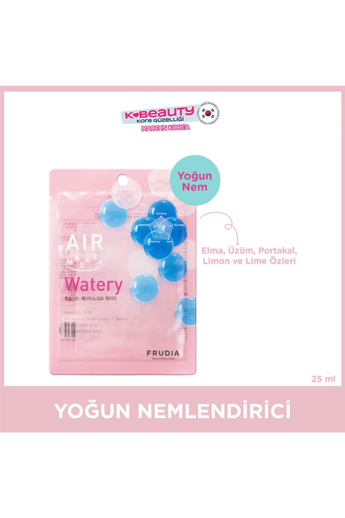 Frudia Aır Watery 3 Katlı Nemlendırme Etkılı Maske 25 ml