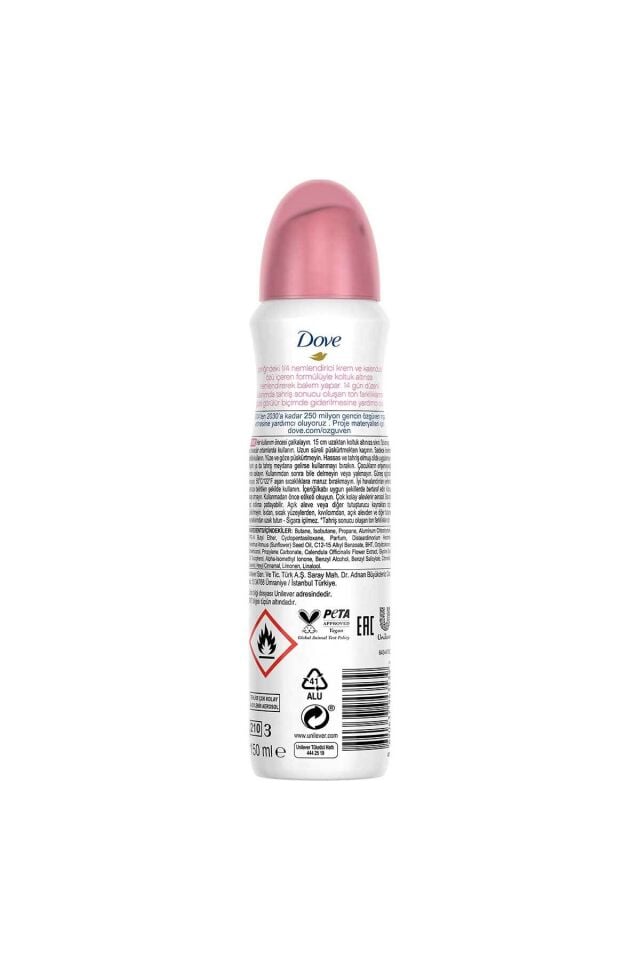 Dove Kadın Sprey Deodorant Eventone 1/4 Nemlendirici Krem Etkili Kalendula Özü 150 ml X3 Adet