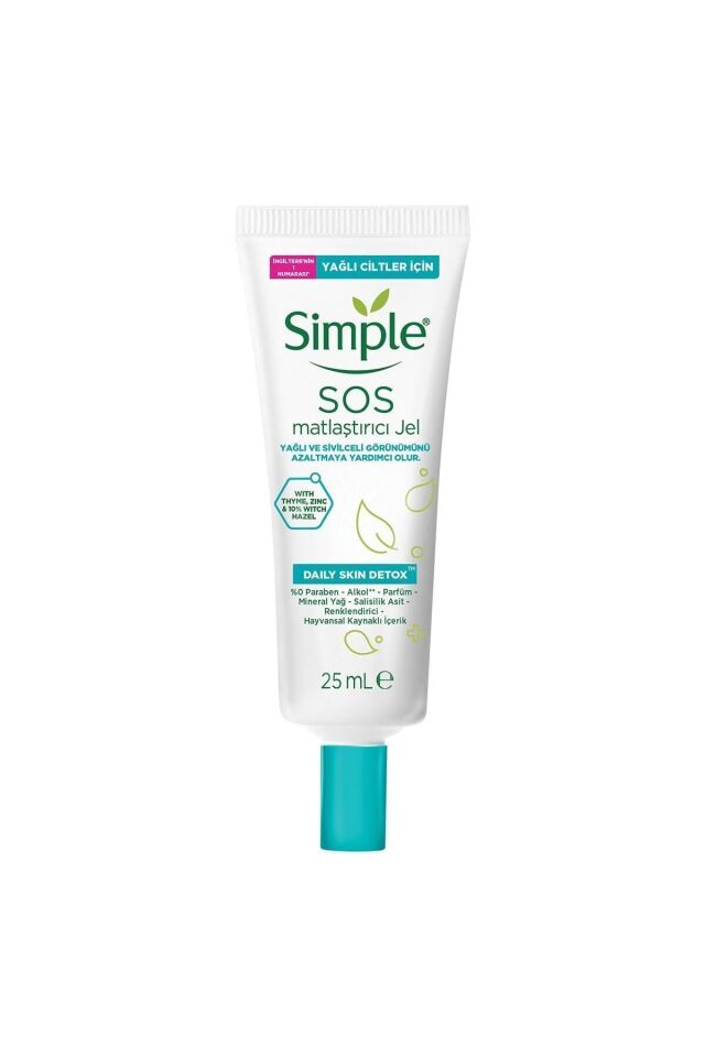 Sipmle Daily Skin Detox SOS Matlaştırıcı Jel Yağlı Ve Sivilceli Görünümü Azaltmaya Yardımcı 25 ml