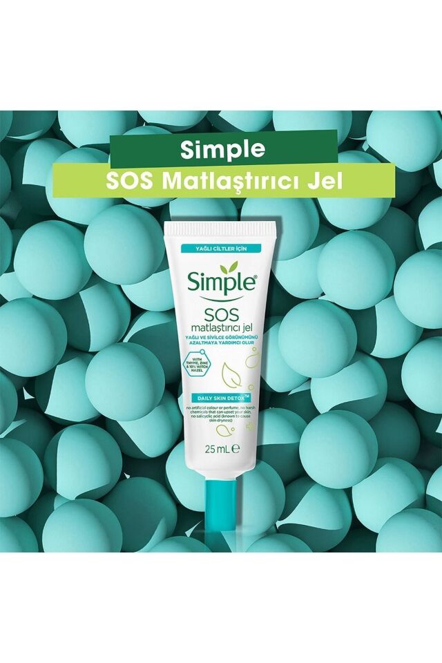 Sipmle Daily Skin Detox SOS Matlaştırıcı Jel Yağlı Ve Sivilceli Görünümü Azaltmaya Yardımcı 25 ml