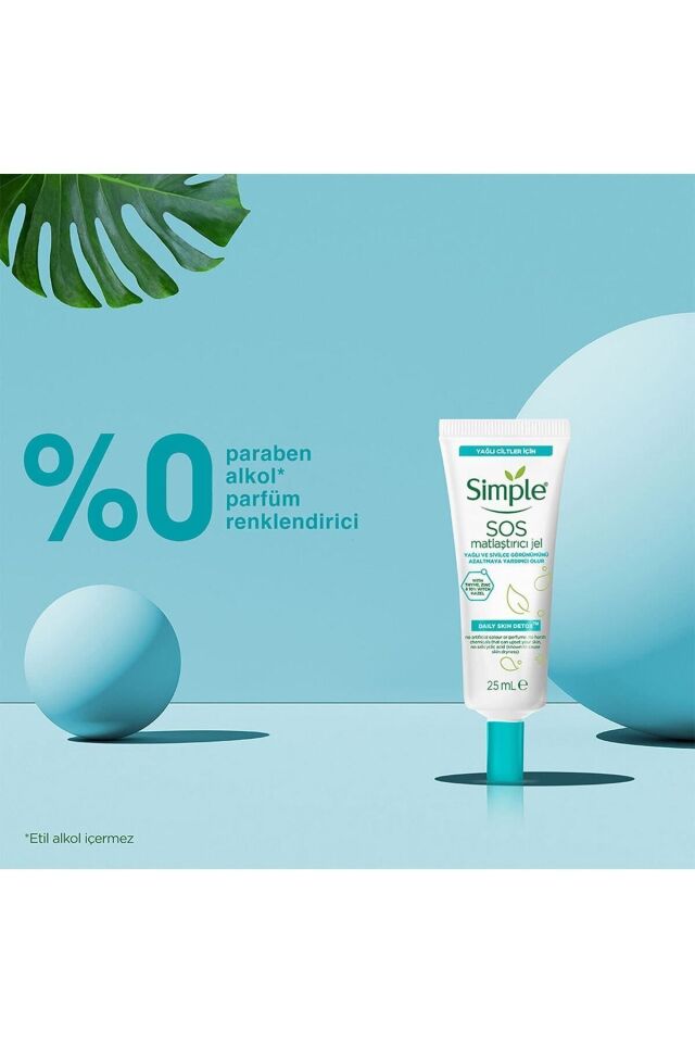 Sipmle Daily Skin Detox SOS Matlaştırıcı Jel Yağlı Ve Sivilceli Görünümü Azaltmaya Yardımcı 25 ml