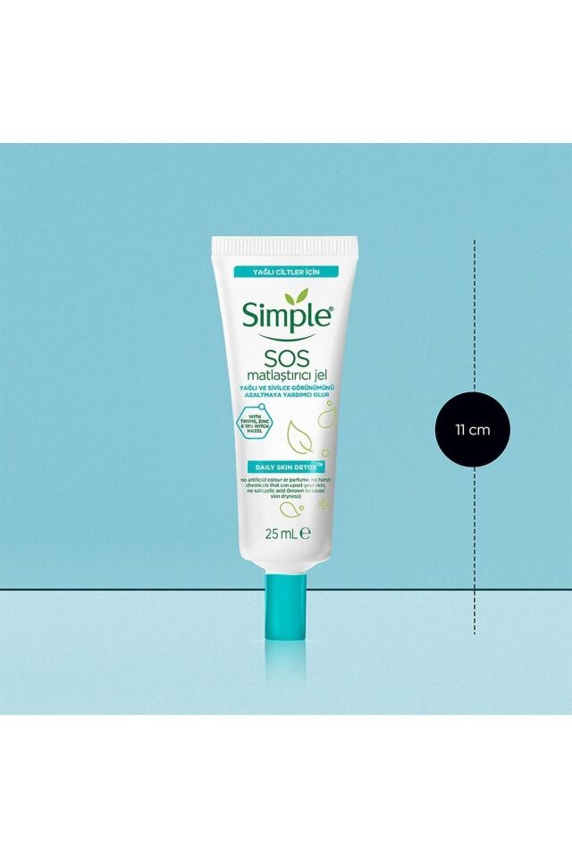 Sipmle Daily Skin Detox SOS Matlaştırıcı Jel Yağlı Ve Sivilceli Görünümü Azaltmaya Yardımcı 25 ml