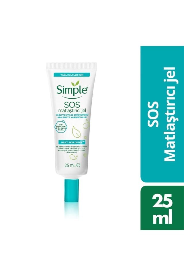 Sipmle Daily Skin Detox SOS Matlaştırıcı Jel Yağlı Ve Sivilceli Görünümü Azaltmaya Yardımcı 25 ml