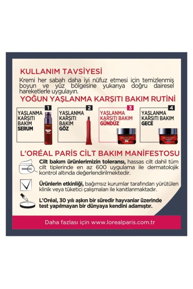 L'oréal Paris Revitalift Lazer X3 Yoğun Yaşlanma Karşıtı Gündüz Bakım Kremi Gece Bakım