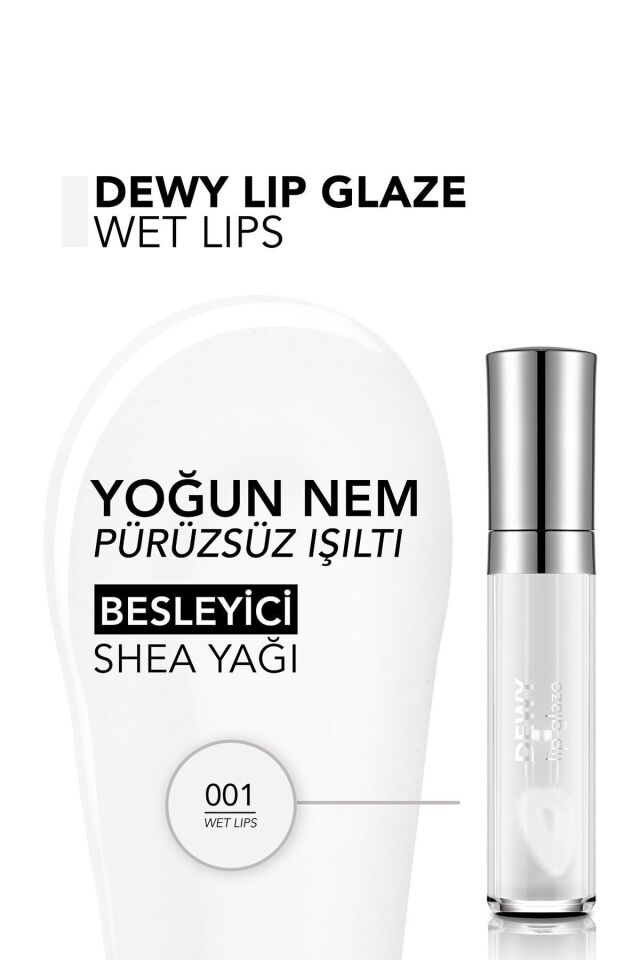 Flormar Besleyici Dudak Parlatıcısı - Dewy Lip Glaze - 001 Wet Lips-
