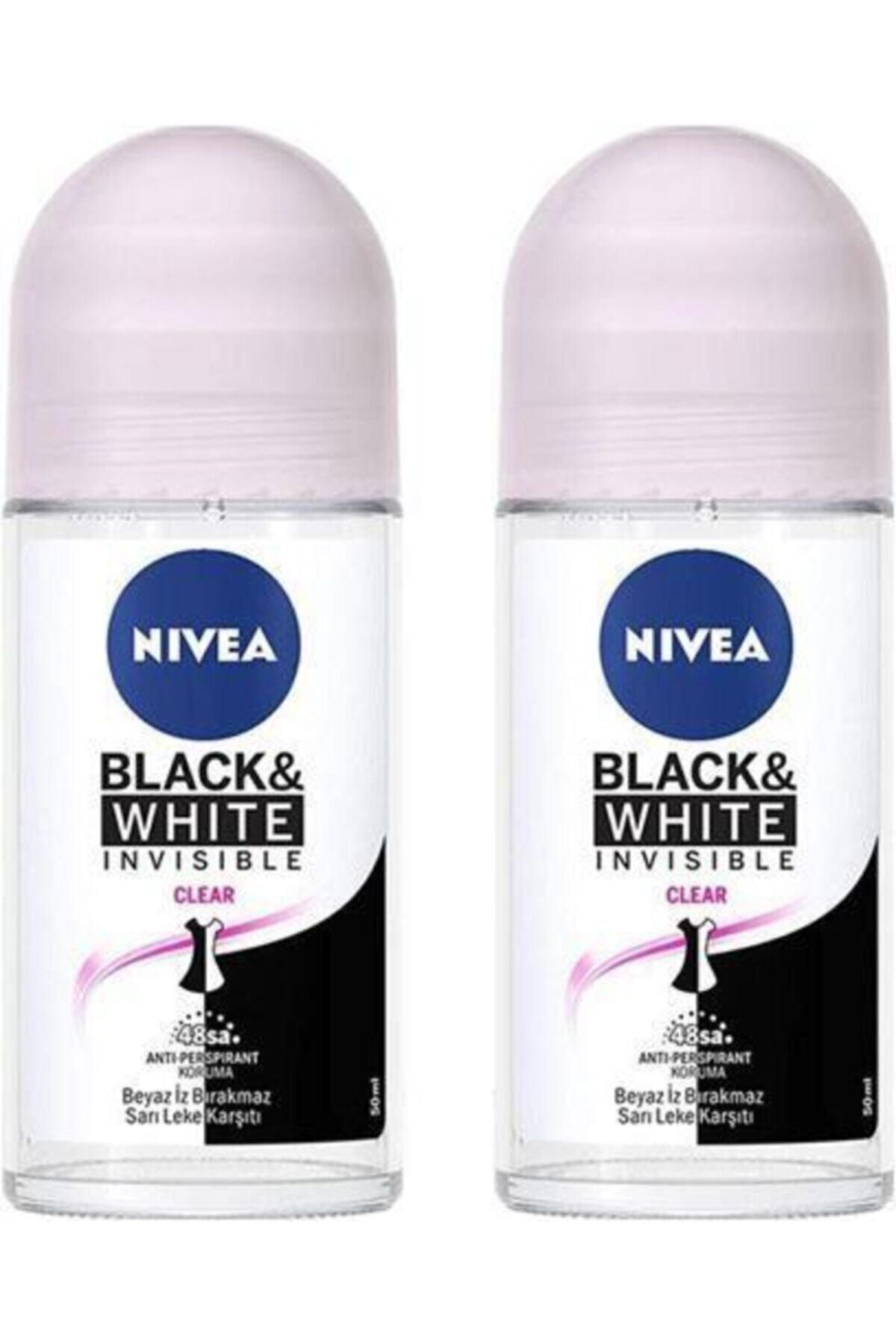 Nivea Invisible For Black & White Clear 50 ml 2 Adet Roll-on