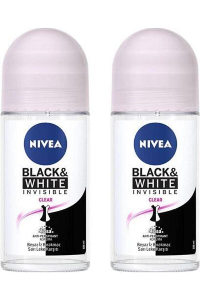 Nivea Invisible For Black & White Clear 50 ml 2 Adet Roll-on