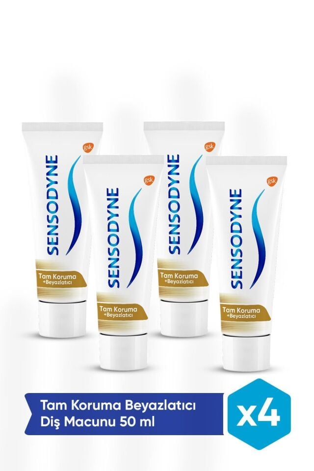 Sensodyne Tam Koruma Beyazlatıcı Diş Macunu 50 Ml, 4'lü Set