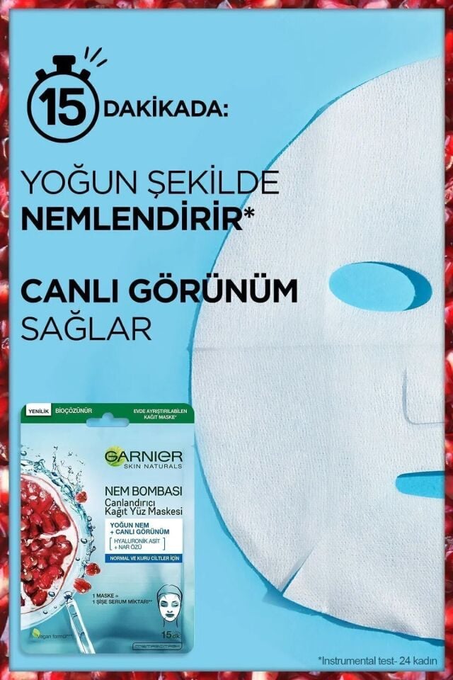 Garnier STD Nem Bombası Canlandırıcı Kağıt Maske 28 gr 3'lü Klasik