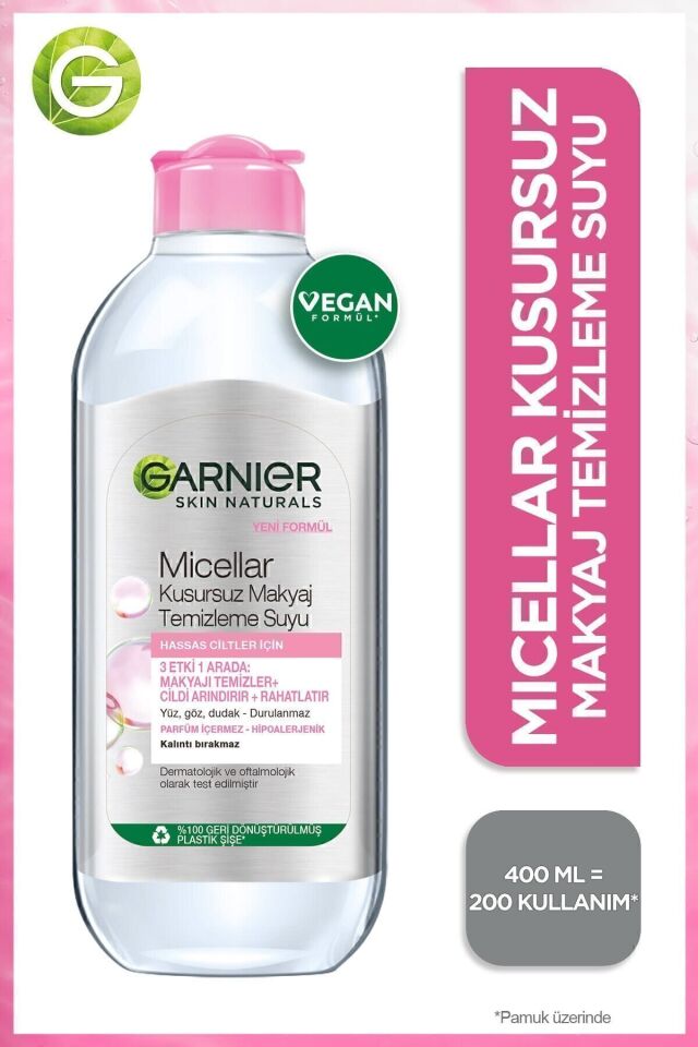 Garnier 2'li Micellar Kusursuz Makyaj Temizleme Suyu 400 Ml