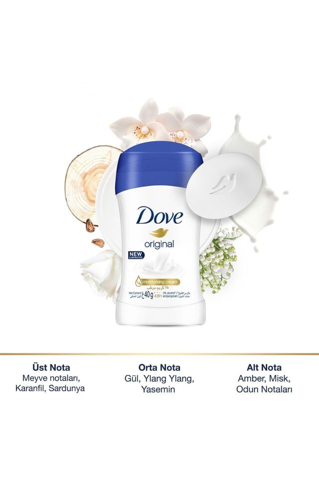 Dove Kadın Stick Deodorant Original Nemlendirici Krem Etkili 40 g X 2 Adet