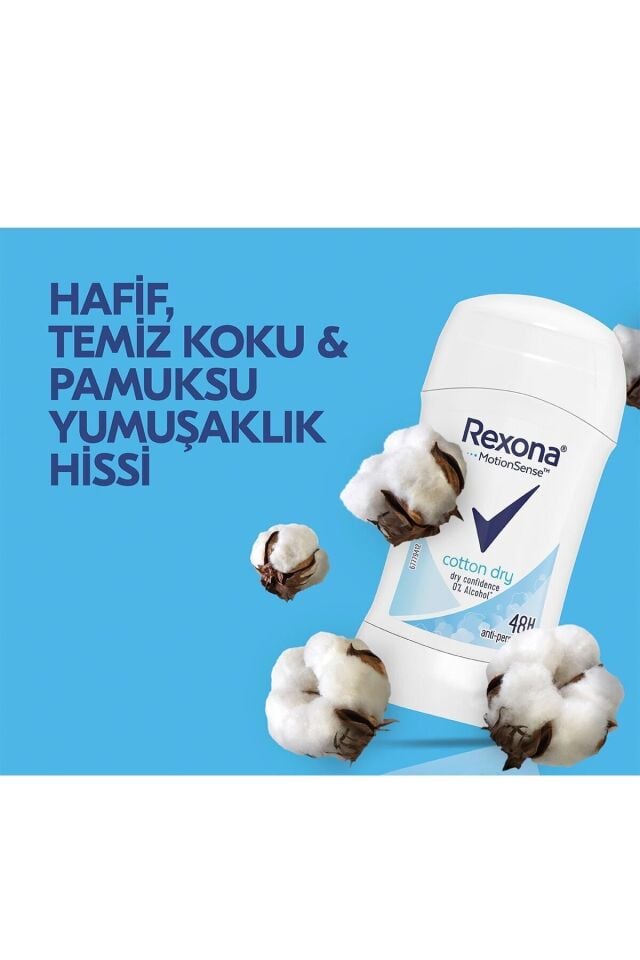 Rexona Motion Sense Kadın Stick Deodorant Cotton Dry 48 Saat Koruma 40 g X 2 Adet