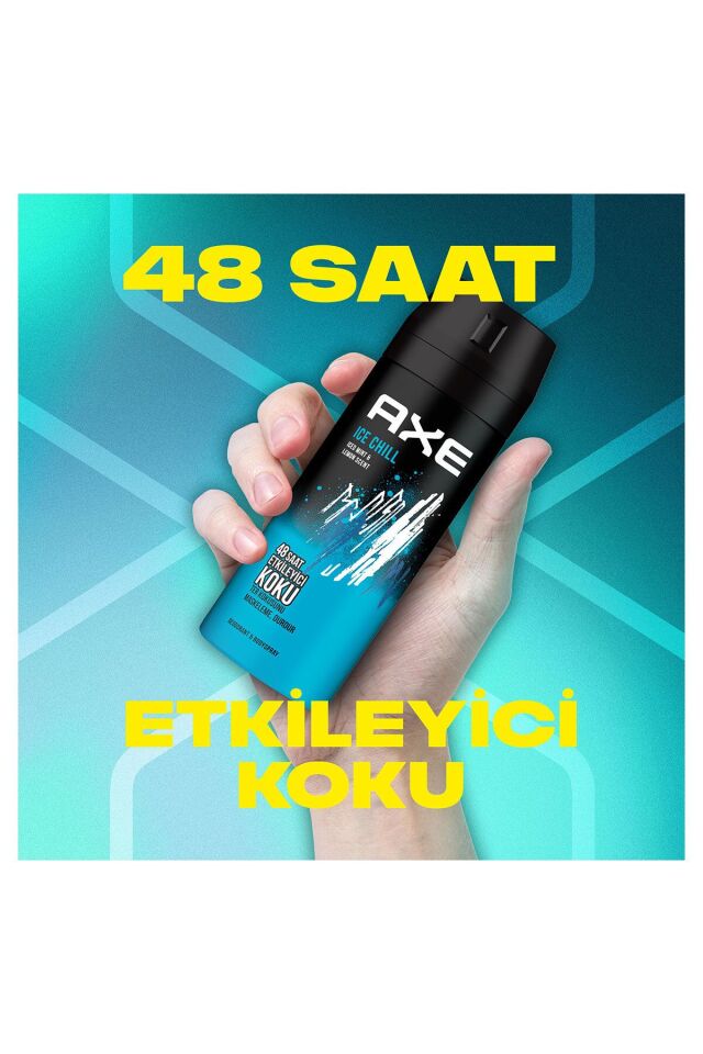 Axe Erkek Deodorant & Bodyspray Ice Chill 48 Saat Etkileyici Koku 150 ml X3 Adet