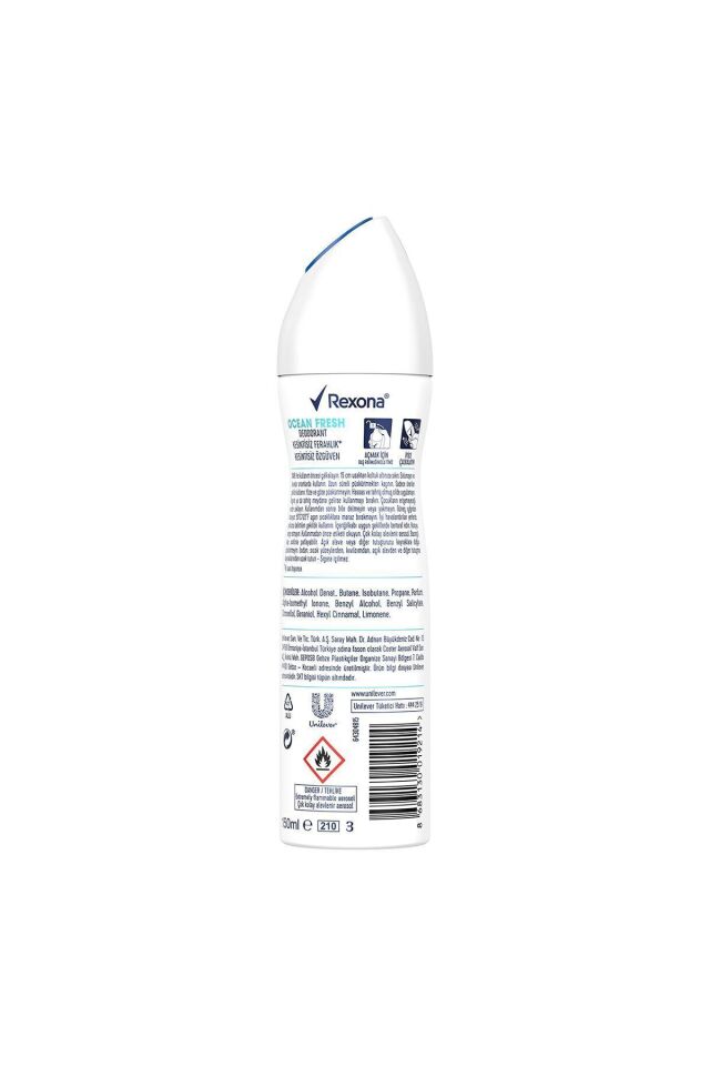 Rexona  Kadın Sprey Deodorant Ocean Fresh %0 Alüminyum 48 Saat Ter Kokusuna Karşı Koruma 150 Ml X3
