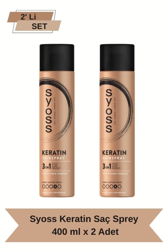 Syoss Keratin Sprey 400 ml - 2 Adet - Saç Onarıcı