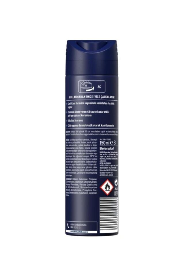 Nivea Cool Kıck Sprey Deodorant 150ml Erkek 3'lü Paket