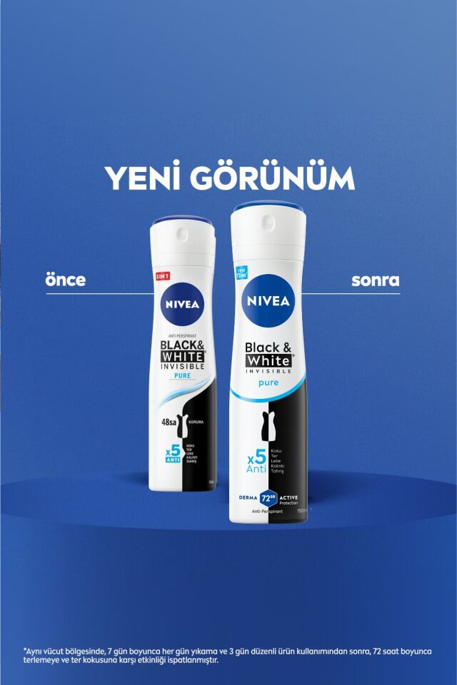 Nivea Invısıble Black&whıte Pure Sprey Deodorant 150ml Kadın 3'lü Paket