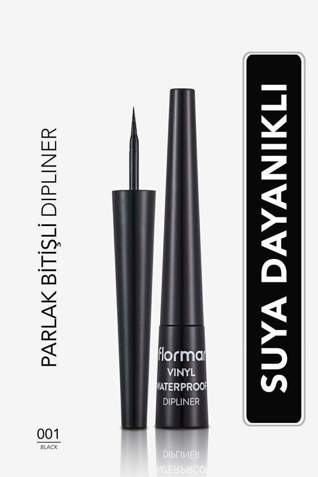 Flormar Suya Dayanıklı Parlak Dipliner (SİYAH) - Waterproof Dipliner - 001 Black -