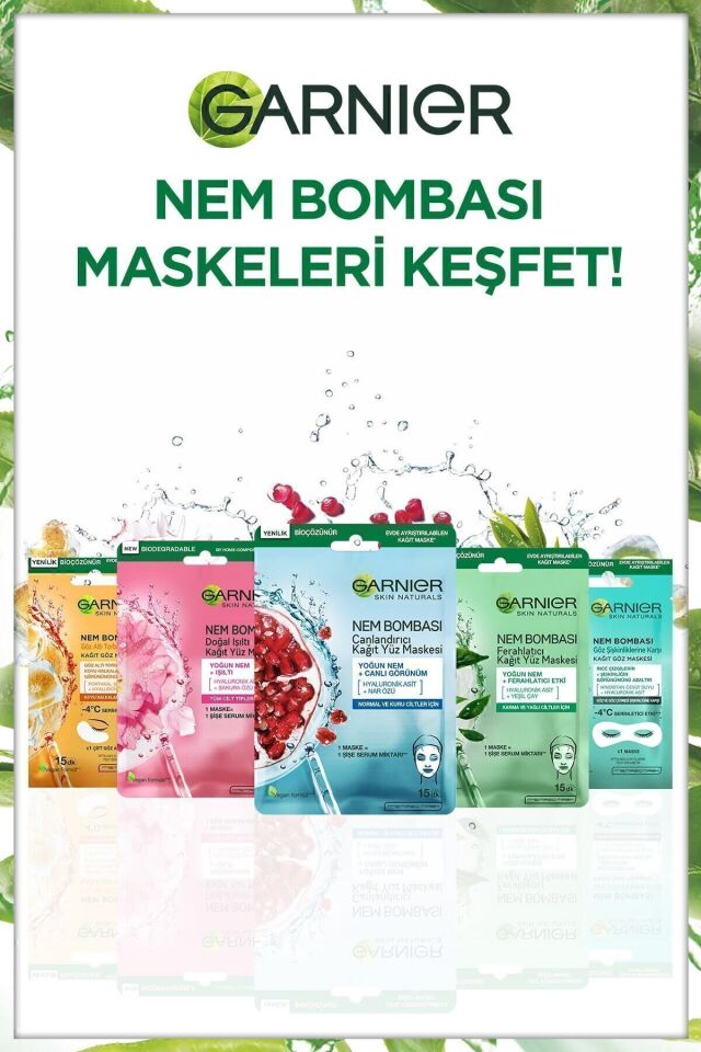 Garnier Nem Bombası Ferahlatıcı Kağıt Maske 28gr