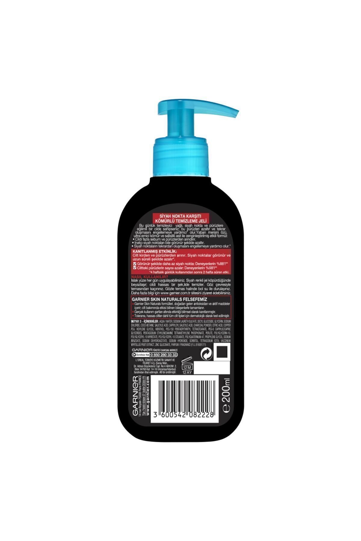 Garnier Saf & Temiz Siyah Nokta Karşıtı Kömürlü Temizleme Jeli 200ml