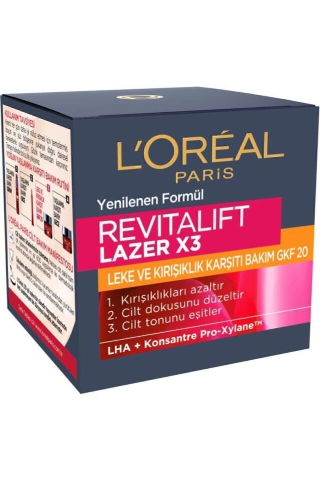 Loreal Paris Revitalift Lazer X3 Leke ve Kırışıklık Karşıtı Bakım GKF25 SPF25