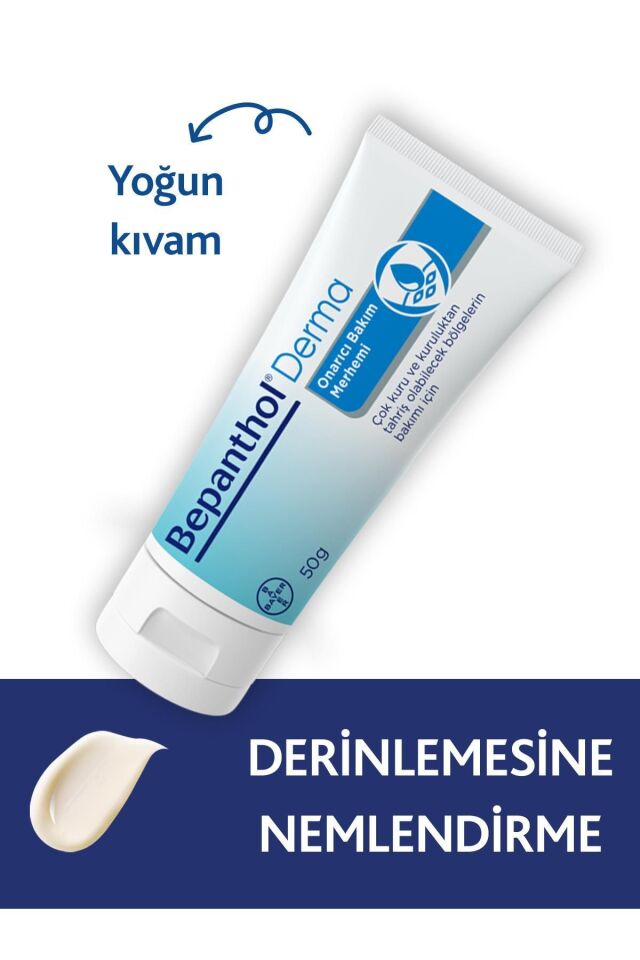 Bepanthol Onarıcı Merhem 50g Çok Kuru Ciltler, Tahrişe Yatkın Bölgeler, Günlük Vücut Bakım, Yoğun Nemlendirici