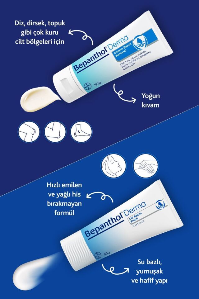 Bepanthol Onarıcı Merhem 50g Çok Kuru Ciltler, Tahrişe Yatkın Bölgeler, Günlük Vücut Bakım, Yoğun Nemlendirici