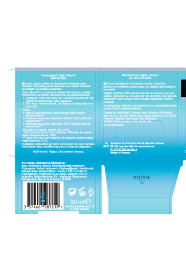 Neutrogena Hydro Boost water Jel Yüz Nemlendirici Normal ve Karma Ciltler için