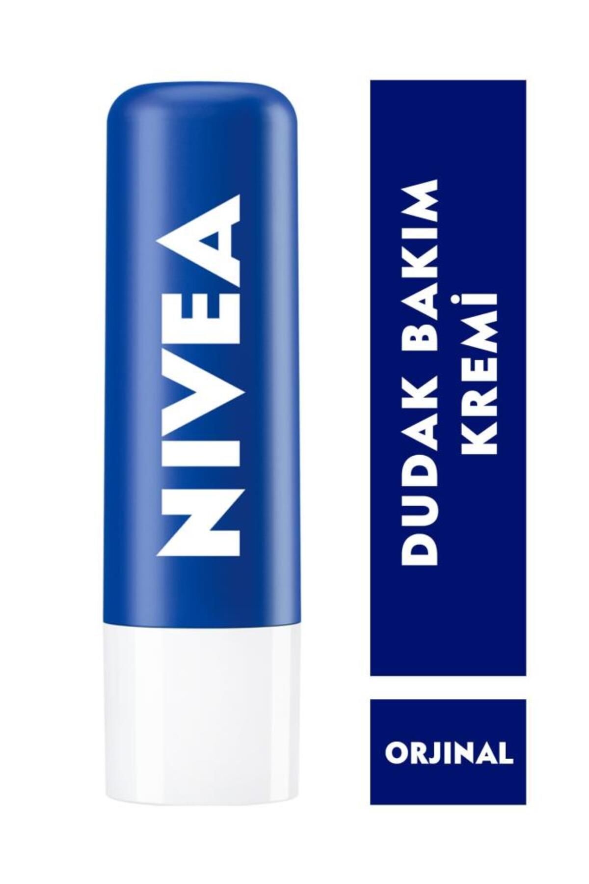 Nivea Original Care Renksiz Dudak Bakım Kremi 4,8gr, 24 Saat Nemlendirici, Besleyici, Shea Yağı