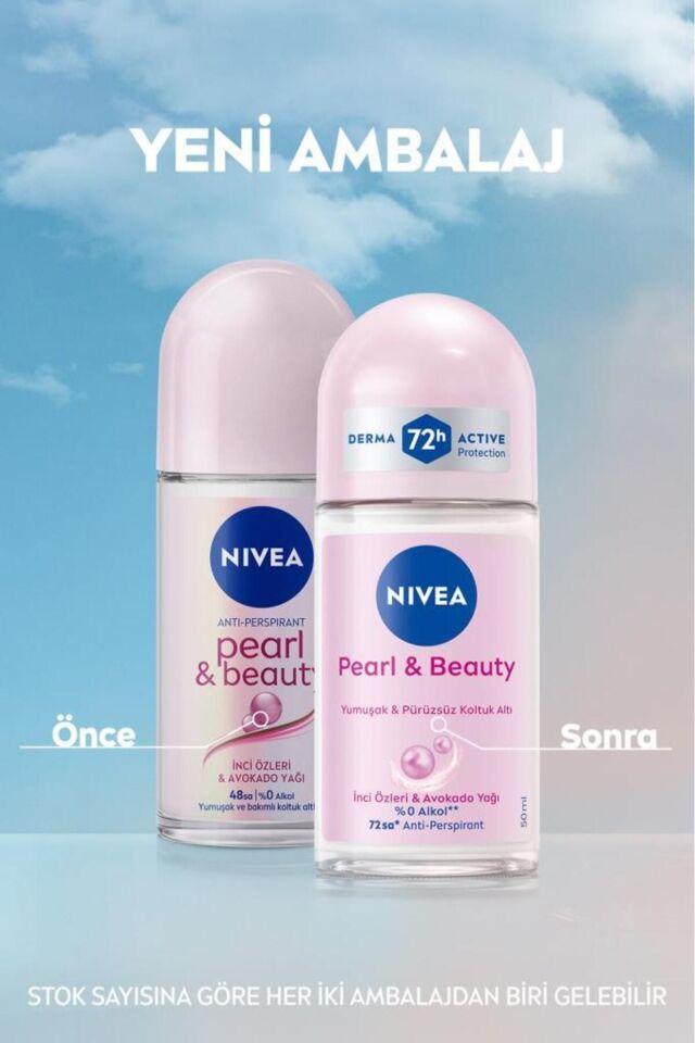 Nivea Kadın Roll-on Deodorant Pearl & Beauty 50ml, 72saat Anti-perspirant, Yumuşak Ve Pürüzsüz Koltuk Altı
