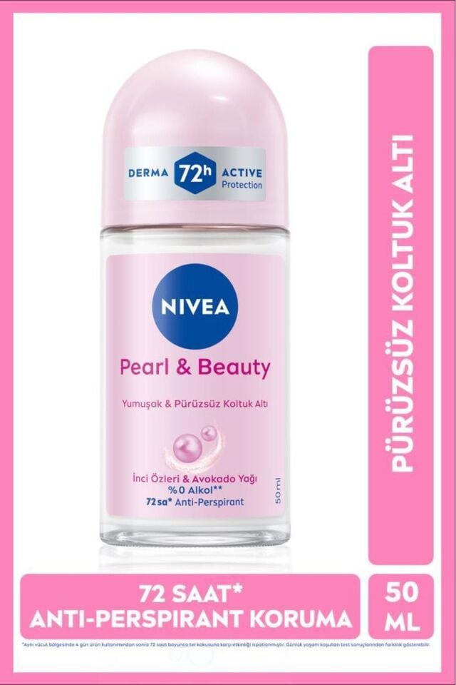 Nivea Kadın Roll-on Deodorant Pearl & Beauty 50ml, 72saat Anti-perspirant, Yumuşak Ve Pürüzsüz Koltuk Altı
