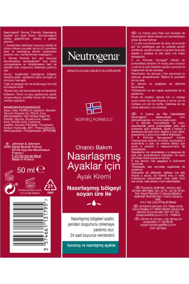 Neutrogena Norveç Formülü Nasırlaşmış Ayaklar için Ayak Kremi 50 Ml