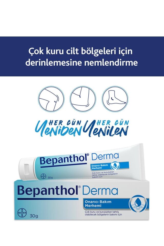 Bepanthol Onarıcı Merhem 30g Çok Kuru Ciltler, Tahrişe Yatkın Bölgeler, Günlük Yoğun Nemlendirici, Vücut Bakım
