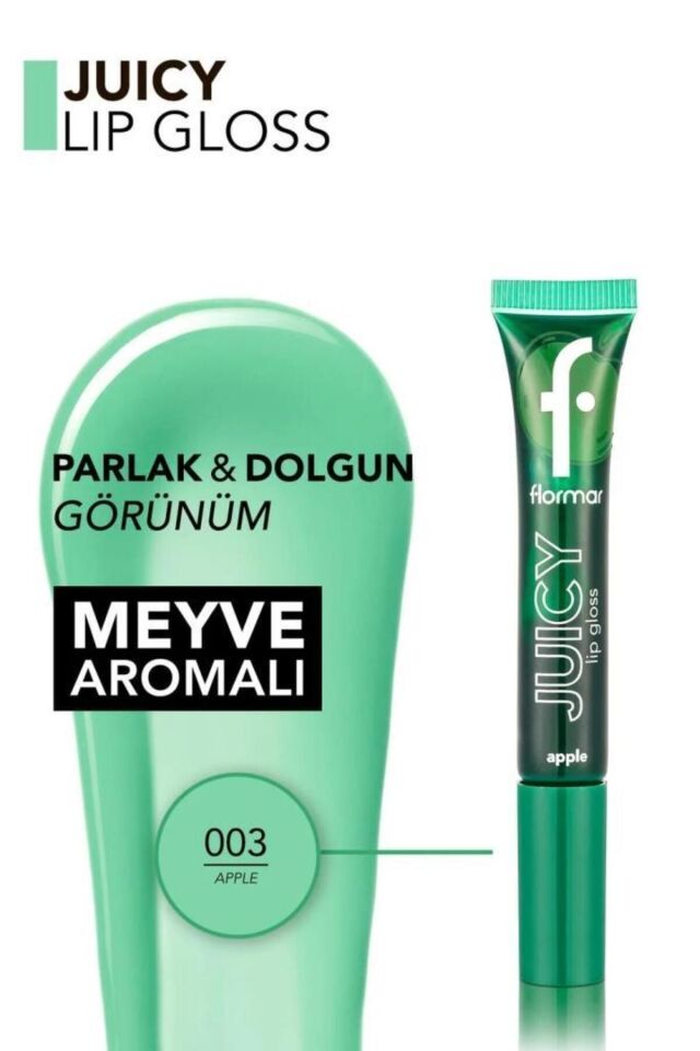 Flormar Juicy Doğal Renk Veren Meyve Aromalı Nemlendirici Dudak Parlatıcısı - 003 Apple