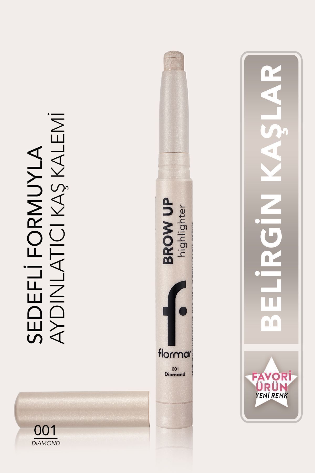 Flormar Asansörlü Aydınlatıcı Kaş Kalemi Gümüş -brow Up Highlighter Pencil-001 Diamond-