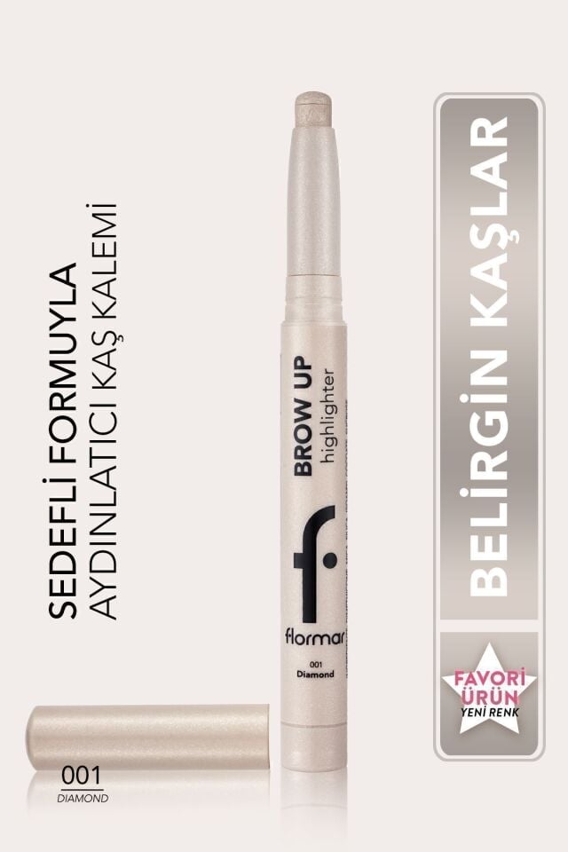 Flormar Asansörlü Aydınlatıcı Kaş Kalemi Gümüş -brow Up Highlighter Pencil-001 Diamond-