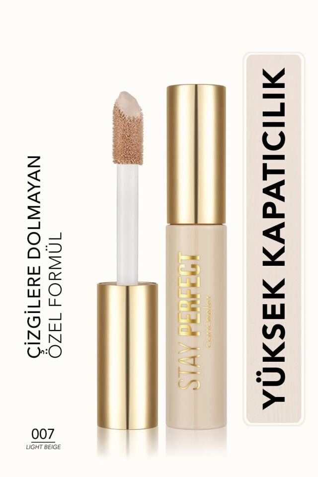 Flormar Doğal Bitişli Kapatıcı (SOĞUK ALT TON) - Stay Perfect Concealer - 007 Light Beige -