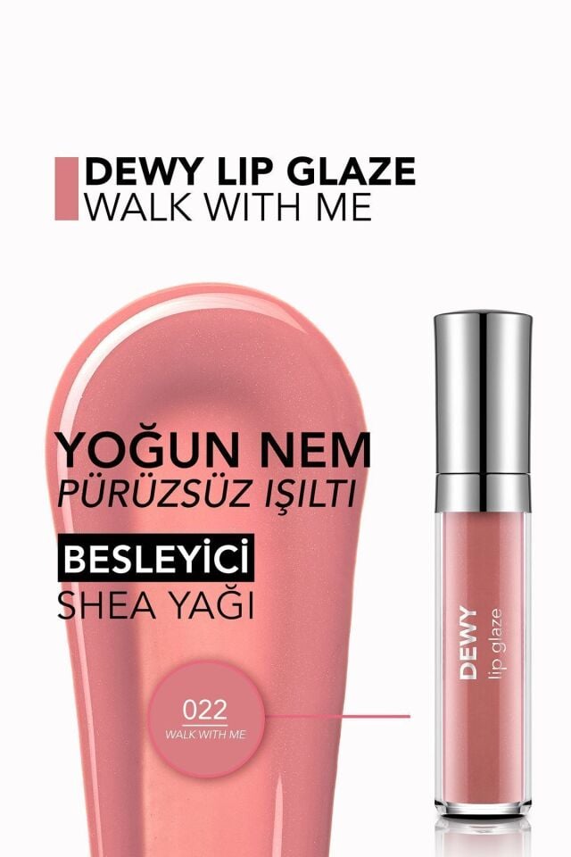 Flormar Besleyici Dudak Parlatıcısı - Dewy Lip Glaze - 022 Walk With Me-